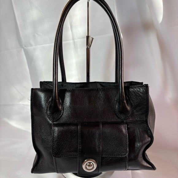 WILSONS LEATHER ROMA Elegant Black Leather Tote Bag - Picture 1 of 9
